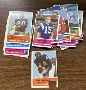 RARE Vintage 1962 Fleer Football Card Lot QTY 26 JACK KEMP DUBENION BOSTON PATS - Picture 1 of 4