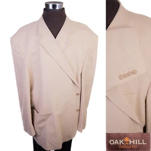 Oak Hill Herren 62R Beige Leinenmischung Blazer Sport Mantel Freizeit Jacke Zwei Knopf - Bild 1 von 13