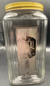 Owen’s Illinois Glass Square Yellow Hoosier Glass Square Cereal Canister 1930’s - Picture 1 of 15