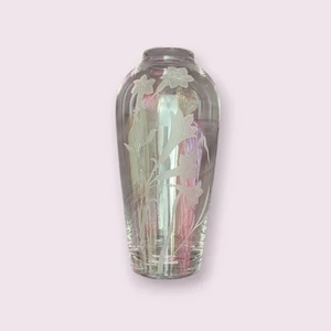GORHAM Floral Serenity 12”H Etched Crystal Urn Vase w/Original Box ~NEW~ - Picture 1 of 3