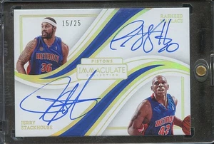 Rasheed Wallace / Jerry Stackhouse 2022 Immaculate Auto Autograph Pistons 15/25 - Picture 1 of 2