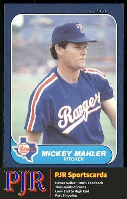 Mickey Mahler 1986 Fleer Update #U-70 Texas Rangers - Image 1 of 2