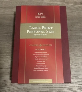 Holy Bible KJV Large Print Classic Edition Leather Touch 1998 Holman with Sleeve - Picture 1 of 6