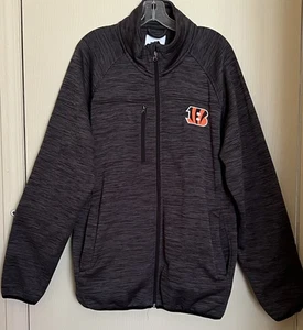 Bengals NFL Jacket Size XL Polyester Full Front Zip Gray Black Football - Picture 1 of 6