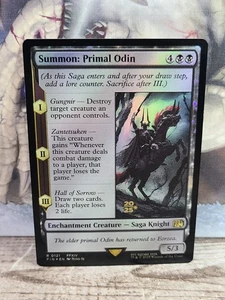 MTG Summon: Primal Odin – Pre-Release Promo Card – MTG x Final Fantasy R0121 NM - Picture 1 of 4