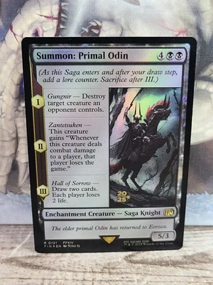 MTG Summon: Primal Odin – Pre-Release Promo Card – MTG x Final Fantasy R0121 NM - Image 1 of 4
