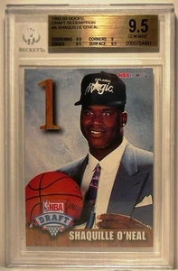 1992-93 NBA HOOPS DRAFT REDEMPTION #A SHAQUILLE O'NEAL ROOKIE BGS 9.5 GEM MINT - Picture 1 of 2