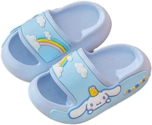 Hello Kitty Cloud Slippers – Baby Blue with Cinnamoroll & Rainbow Design - Picture 1 of 4