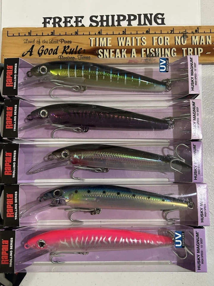 LOTE DE 5 Rapala Husky Magnum HMAG-15 15 cm 36 g 1-1/4 onzas 5 colores diferentes nuevo en paquete Foto 1 de 3