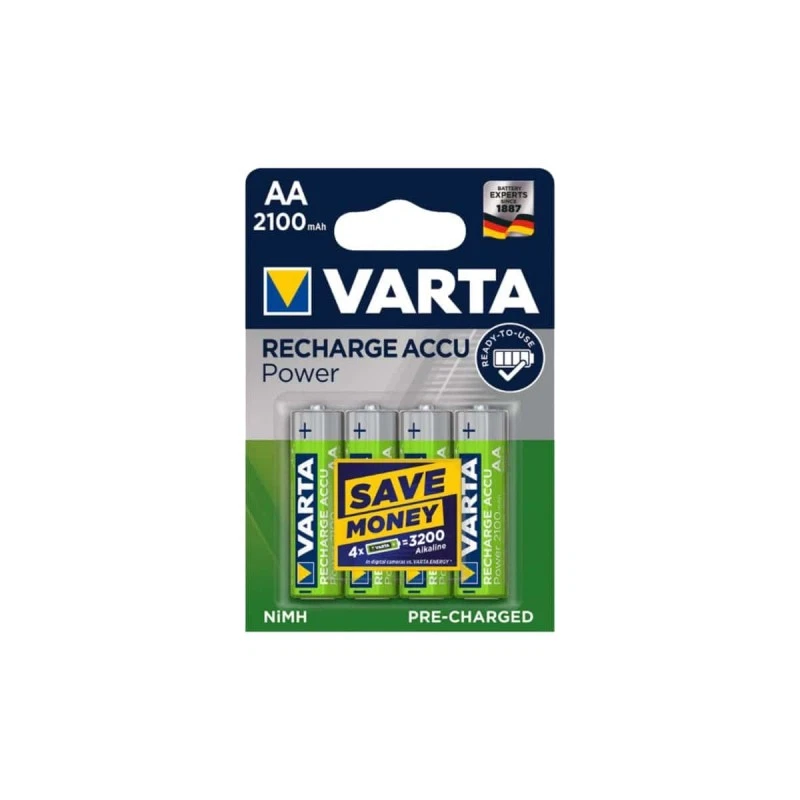 4 Piles LR06 VARTA AA Accu Power Rechargeables 2100mAh - Photo 1/1
