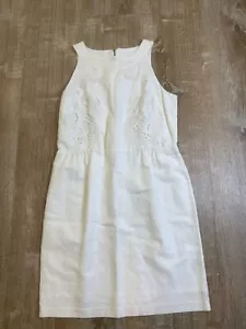 Loft Damenkleid 8 weiß Spitze ärmellos Leinenmischung Braut gebraucht, in einwandfreiem Zustand - Bild 1 von 9