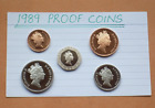 1989 PROOF MÜNZEN - 5 Münzen - (20p, knapp 10p, 5p, 2p & 1p) AUS ROYAL NEUWERTIG SET