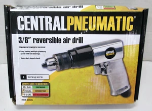 New Open Box Central Pneumatic 3/8" Reversible Air Drill W/Keyed Chuck - Picture 1 of 2