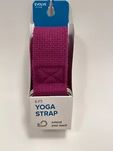 Evolve Yoga Strap Purple 6 Feet Machine Washable 100% Polyester Durable D-Ring - Picture 1 of 4