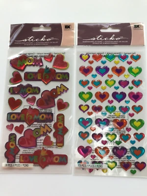 Lote de cartões adesivos adesivos epóxi mãe scrapbook corações mãe namorados - Imagem 1 de 3
