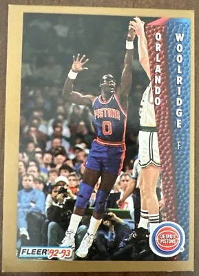 1992 NBA Fleer Card #71 ORLANDO WOOLRIDGE Detroit Pistons Near Mint + - Image 1 of 2