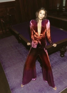 New Cushnie fitted Degrade velvet jacket draped shawl collar ombre Size 2 $1695 - Picture 1 of 10