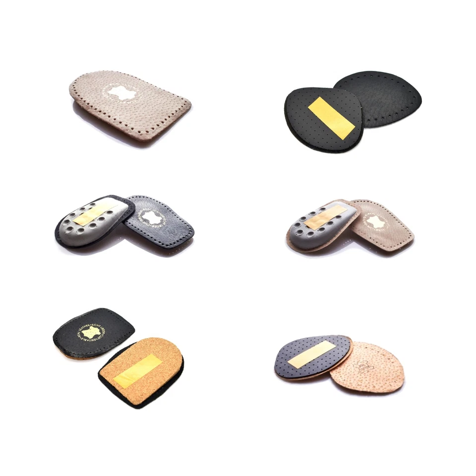 Shoes Insoles Unisex Leather Heel Support Half Insoles Orthotic Lift Pad Cushion