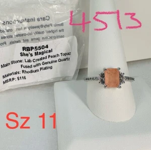 Neu im Karton Ring Bomb Party Gr.11 RBP5504 She's Magical LC Pfirsich Topas mit echtem Quarz - Bild 1 von 9