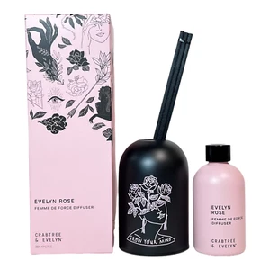 Crabtree & Evelyn Femme De Force Evelyn Rose Reed Diffuser 6.7oz Ceramic Holder - Picture 1 of 12