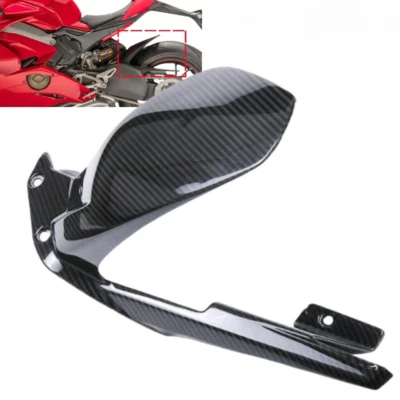 Protector de cadena guardabarros guardabarros trasero de fibra de carbono para Panigale V4 2018-2023 Foto 1 de 4