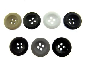 Round Trouser Buttons with Four Holes 18mm (11/16") - 7 Colours Available P102 - Picture 1 of 26