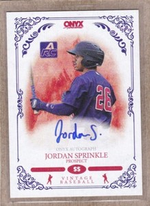 Jordan Sprinkle 2023 Onyx Vintage #VAJS Blue Autograph Auto RC Chicago White Sox