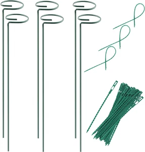 6 Pack Plant Stake Support Garden Vegetable Flower Cage Plants Rings15.9 Inch - Picture 1 of 12