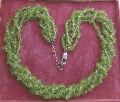 Natural Peridot Multistrands Necklace Sterling Silver - Image 1 of 4