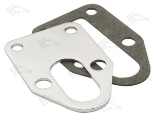 Chrome Fuel Pump Mounting Plate With Gasket - SB Small Block Chevy - Picture 1 of 1