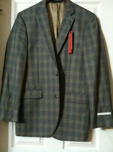 PERRY ELLIS MENS NEW MLTCLR 65%POLYESTER35%RAYON SPORT COAT JACKET BLAZER 40L - Picture 1 of 6