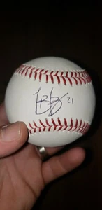 Cincinnati Reds New York Olympian Todd Frazier Autograph Ball MLB Authenticated - Picture 1 of 4