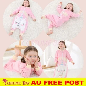 Kids Animal Fleece Sleeping Bag with Feet Pink Unicon Polar Bear Pengin Owl Duck - Picture 1 of 56