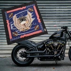 Official Harley Davidson Bandana Vintage Harley Accessory 22"X22" American Eagle - Picture 1 of 6