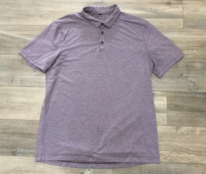Polo Lululemon Metal Tech Uomo M Heather Viola Manica Corta Ventilata Golf - Foto 1 di 7