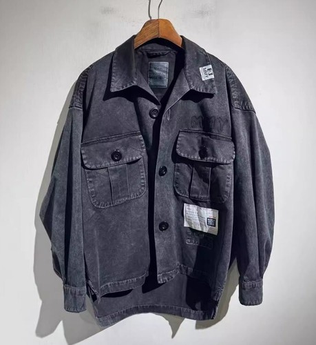 Giacca denim Maison Mihara Yasuhiro vintage ricamata grande tasca lavaggio