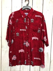 Camisa hawaiana de rayón rojo Reyn Spooner para hombre Ohio State Buckeyes talla XL - Imagen 1 de 5