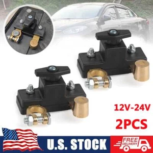 2X Car Battery Disconnect Isolator Cut Off Switch 24V Universal Battery Terminal - Picture 1 of 12