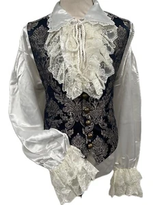 Chaleco Gótico Período Steampunk Victoriano Renacimiento Camisa/Chaleco Sedoso - Imagen 1 de 8