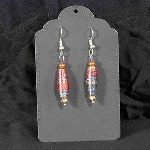 Unique Earrings made from Recycled Paper Rolled Handmade OOAK by RitzyBitzies - Picture 1 of 2