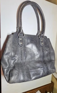 FRYE MELISSA Ice Gray Pull-Up Leather Tote Carryall Shoulder Bag and Wallet - Picture 1 of 17