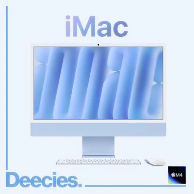 iMac M4 Apple 24-inch 8-core CPU 8-core GPU 16GB Ram 1TB SSD Blue NEW Mac - Image 1 of 4