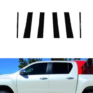 Set Window Pillar Posts Trim Decal Cover Fit For Toyota Hilux 2015-2021 - Picture 1 of 12
