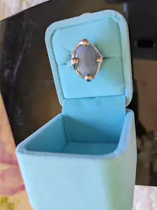 ANILLO PLATA ESTERLINA ESTILO MARQUÉS PIEDRA AZUL CON 4 PUNTAS 10,14 GRAMOS TALLA 7 - Imagen 1 de 6