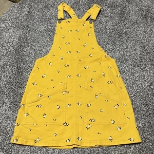 Women Love Fire Overall, Jumper Skirt Floral Printed Yellow Size M - Picture 1 of 9