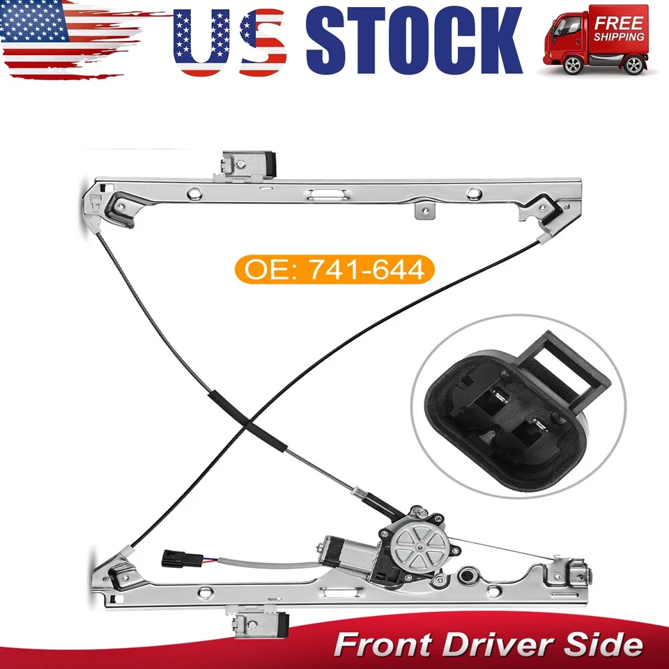 Power Window Regulator w/Motor for Chevy Silverado GMC Left Front Driver Side - Image 1 of 4