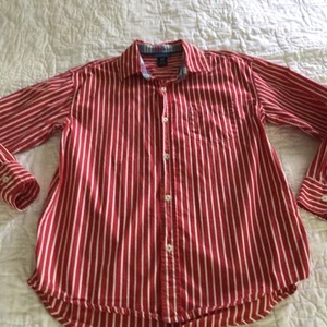 Gap Boys Shirt Size XXL (14-16) Button Up Long Sleeve Red Stripe - Picture 1 of 5