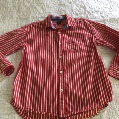 Gap Boys Shirt Size XXL (14-16) Button Up Long Sleeve Red Stripe - Image 1 of 4
