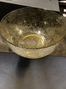 VINTAGE FEDERAL GLASS / AMBER YELLOW / MADRID / SERVING BOWL / ELEGANT GLASS - Picture 1 of 13