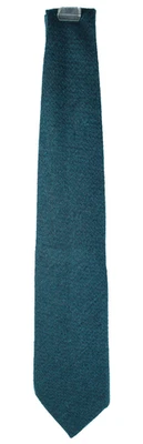 DOLCE & GABBANA Vintage Dark Teal Blue Mohair-Wool Woven Men's Neck Tie - Image 1 of 4